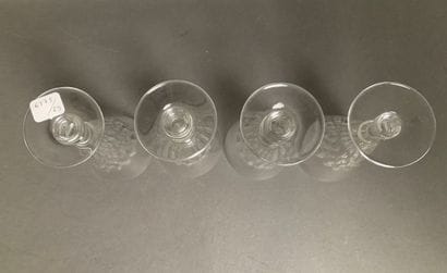 BACCARAT Set of cut crystal Armagnac stemmed...