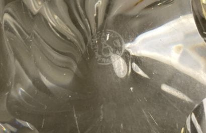 BACCARAT Drawn crystal vide-poche, marked...