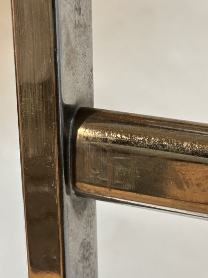 Chromed metal coat rack on casters, modernist...