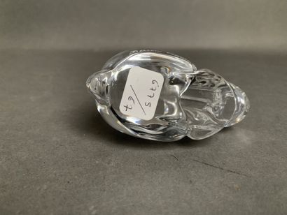 DAUM France Transparent crystal rabbit sculpture,...
