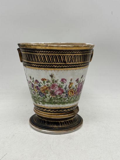 Porcelain two-handle planter and stand with...
