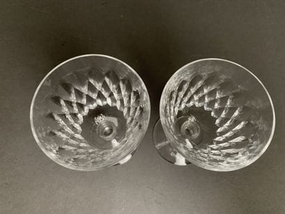BACCARAT Set of cut crystal Armagnac stemmed...