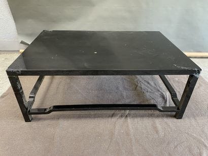 Coffee table in black lacquered wood, straight...