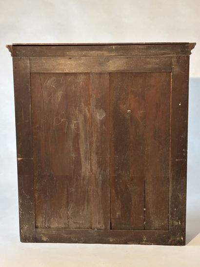 Upper part of a Neo-Gothic stained wood bookcase...