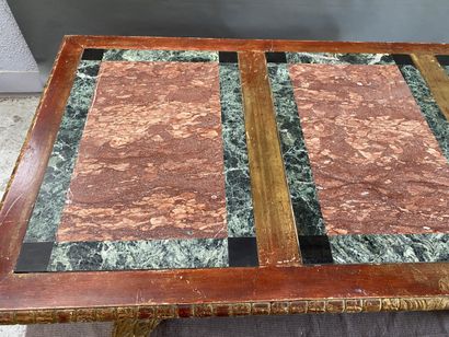 Middle table in carved and gilded wood. Italian...