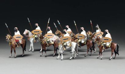 HEYDE : 8 Cavaliers arabes au combat, 1880....