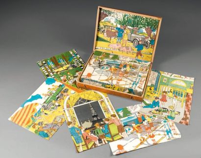 JEU DE CUBES 1930/1940 avec comme thème,...