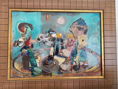 Gilles BALLINI (1946-) 
Clowns
Huile sur...