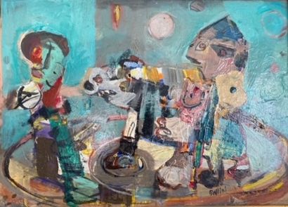 Gilles BALLINI (1946-) 
Clowns
Huile sur...