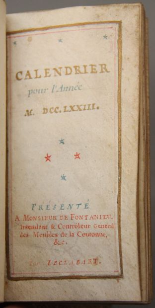 LECLABART
Calendrier pour l'année 1773 présenté...