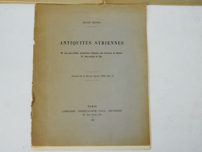 Henri SEYRIG. 
Antiquités syriennes.
In-4...