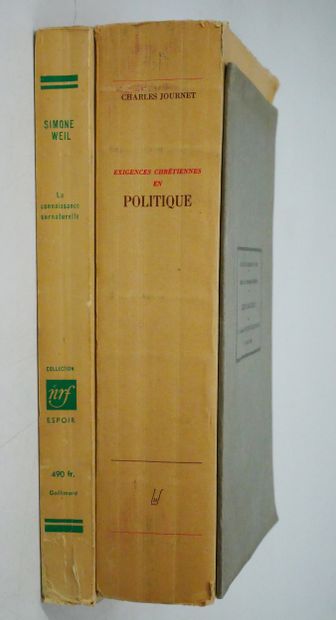 Lot :
- Simone WEIL. 
La Connaissance surnaturelle.
NRF....