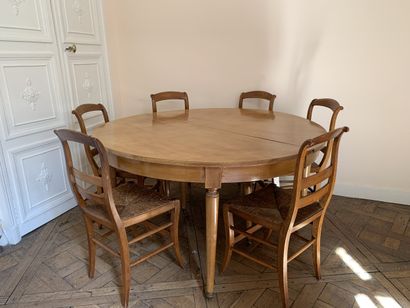 Table de salle à manger en bois de placage...