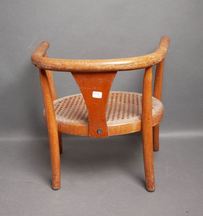 Fauteuil d'enfant en bois courbé, assise...
