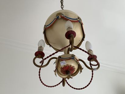Suspension montgolfière en tôle polychrome...