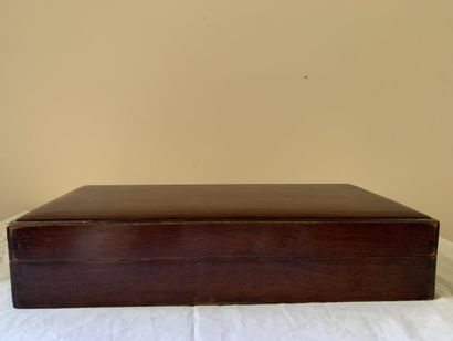 Coffret d'écolier en bois naturel, Chine...