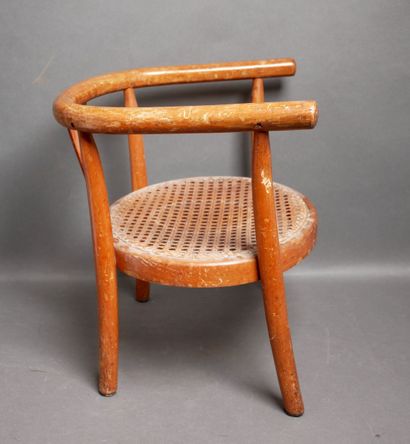 Fauteuil d'enfant en bois courbé, assise...