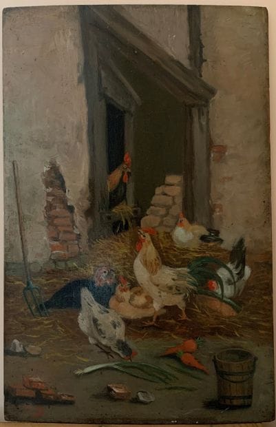 Ecole du XIXème s.
Le poulailler
Huile sur...