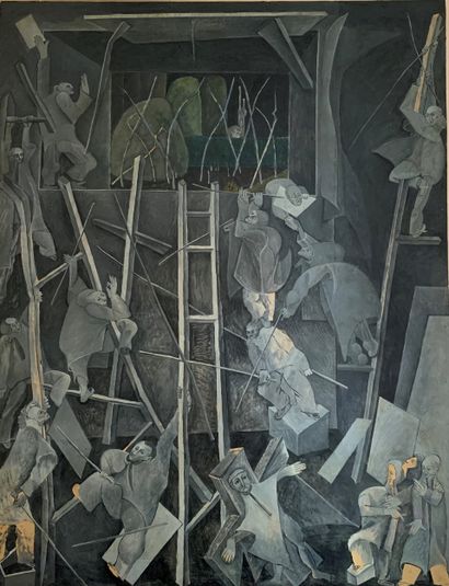 René AUDEBES (1922-1993)
L'escalade du mur
