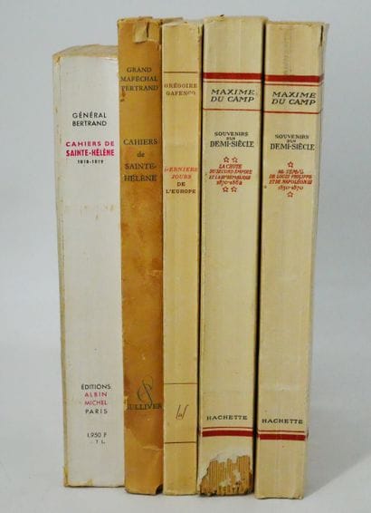 Lot :
- Maxime DU CAMP. 
Souvenirs d’un demi-siècle.
Hachette,...