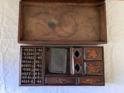 Coffret d'écolier en bois naturel, Chine...