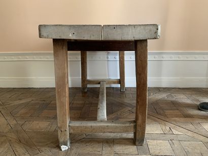 Table de ferme rectangulaire en bois naturel,...