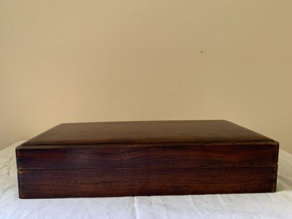 Coffret d'écolier en bois naturel, Chine...