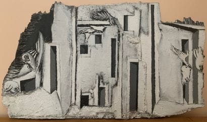 René AUDEBES (1922-1993)
Maisons et oiseaux
Technique...