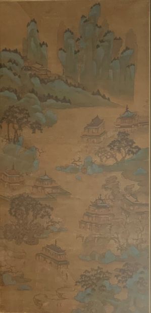 Ecole chinoise du XIXème s.
Paysage montagneux
Huile...