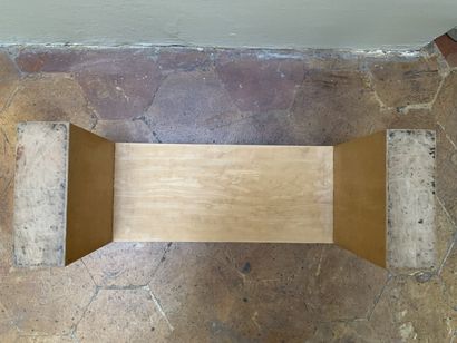 Tabouret bas curule en bois de placage, style...