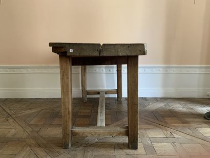 Table de ferme rectangulaire en bois naturel,...