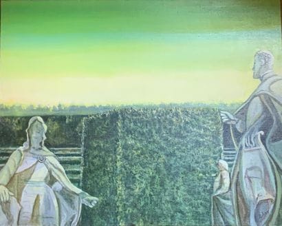 Joachim PACHECO (1934-)
Statues dans un jardin
Huile...