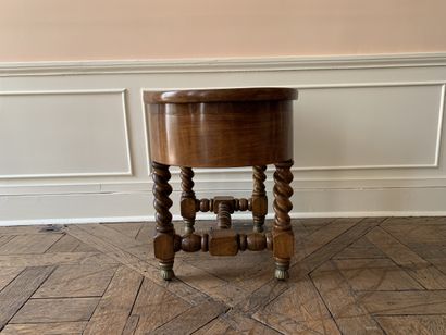 Tabouret d'aisance en bois naurel à piètement...