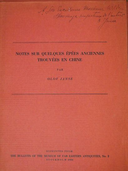 Olov JANSE. 
- Quelques antiquités chinoises...