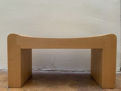Tabouret bas curule en bois de placage, style...