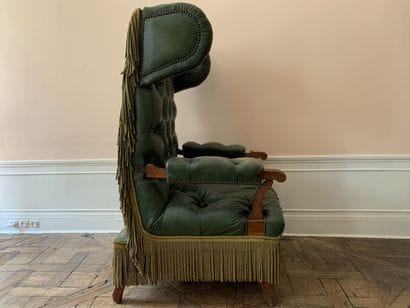 Fauteuil à oreilles à dossier basculant en...