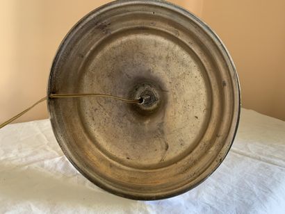 Paire de pieds de lampe en métal argenté...