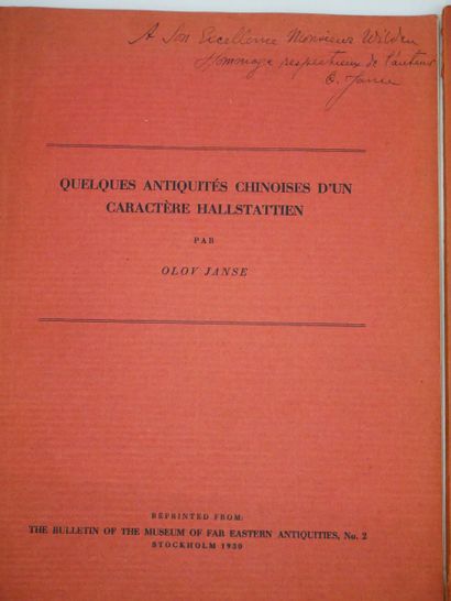 Olov JANSE. 
- Quelques antiquités chinoises...
