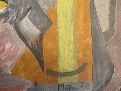 Armand MEFFRE (1929-2009)
Nature-morte cubisante
Gouache...