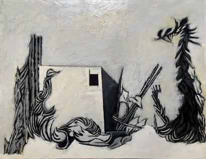 René AUDEBES (1922-1993)
Maison avec arbres
Huile...
