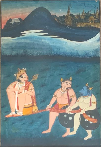 Ecole indienne du XIXème s.
Deux gouaches...