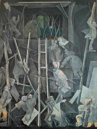 René AUDEBES (1922-1993)
L'escalade du mur