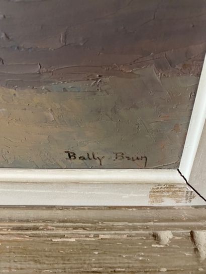 BALLY-BRUN 
Bouquet de fleurs dans un vase
Huile...