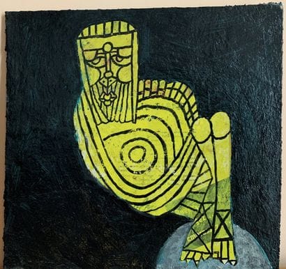 René AUDEBES (1922-1993)
Personnage jaune
Huile...