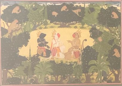 Ecole indienne du XIXème s.
Deux gouaches...