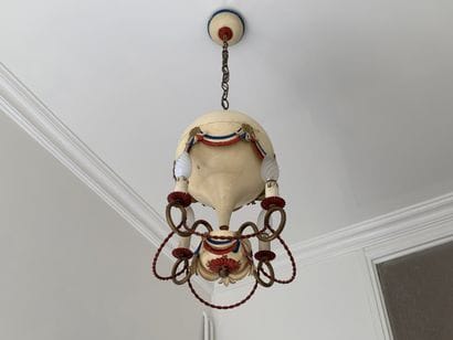 Suspension montgolfière en tôle polychrome...