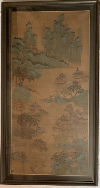 Ecole chinoise du XIXème s.
Paysage montagneux
Huile...