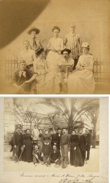 2 photographies de groupes de joueurs avec...