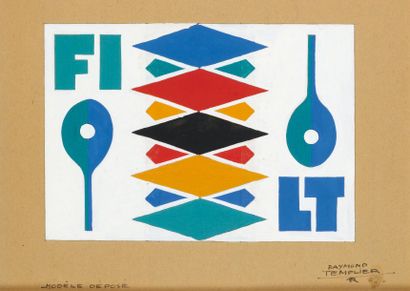maquette à la gouache pour le dessin du sigle...