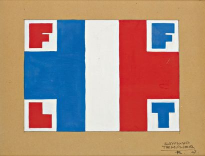 maquette à la gouache pour le dessin du sigle...